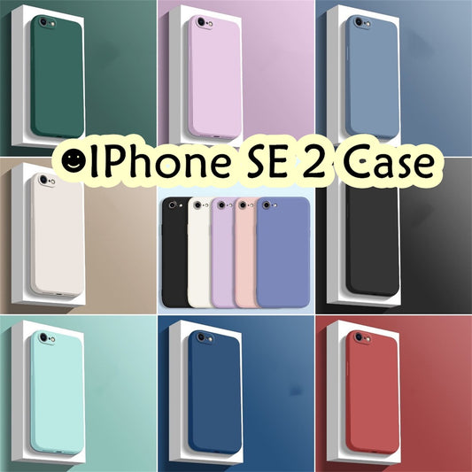 For IPhone SE 2 Cover Drop and wear resistant Silicone Full Case Classic Simple Solid Color Phone Case Cover