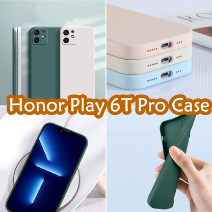 For Honor Play 6T Pro Cover Drop and wear resistant Silicone Full Case Classic Simple Solid Color Phone Case Cover