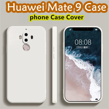For Huawei Mate 9 Cover Drop and wear resistant Silicone Full Case Classic Simple Solid Color Phone Case Cover