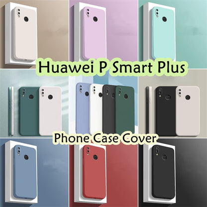 For Huawei P Smart Plus Cover Drop and wear resistant Silicone Full Case Classic Simple Solid Color Phone Case Cover