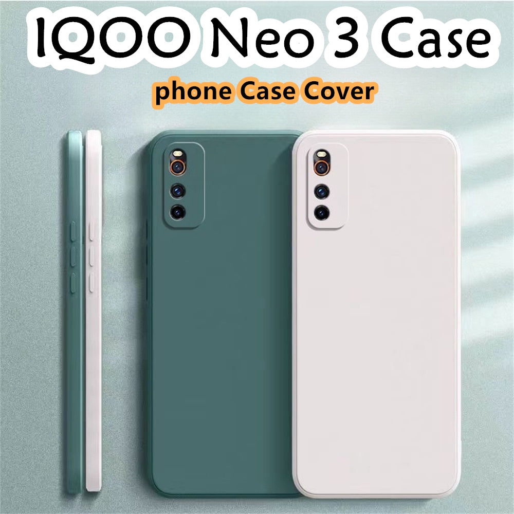 For IQOO Neo 3 Cover Drop and wear resistant Silicone Full Case Classic Simple Solid Color Phone Case Cover