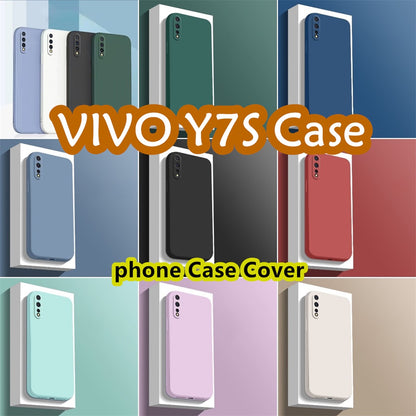 For VIVO Y7S Cover Drop and wear resistant Silicone Full Case Classic Simple Solid Color Phone Case Cover