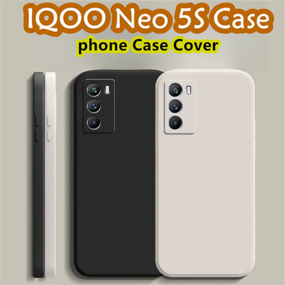 For IQOO Neo 5S Cover Drop and wear resistant Silicone Full Case Classic Simple Solid Color Phone Case Cover