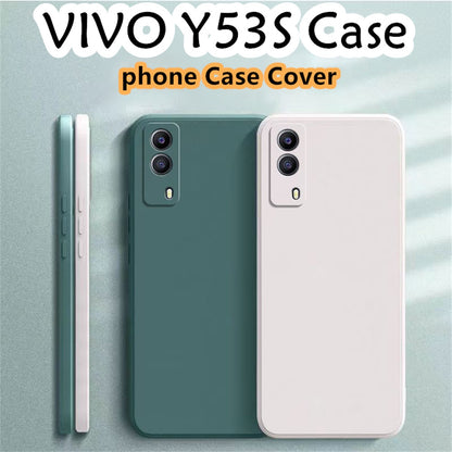 For VIVO Y53S Cover Drop and wear resistant Silicone Full Case Classic Simple Solid Color Phone Case Cover