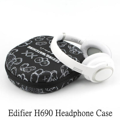 For Edifier H690 Headphone Case Cartoon Creative Patterns Headset Earpads Storage Bag Casing Box