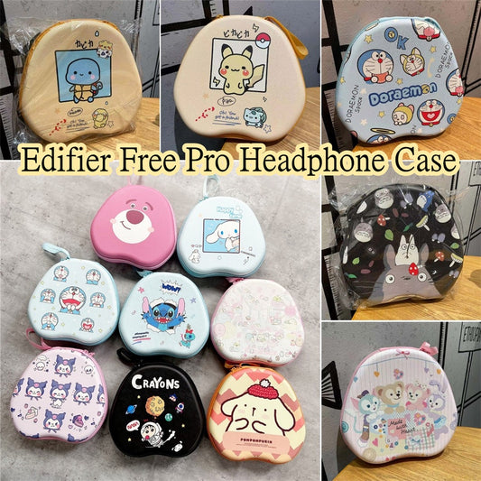 For Edifier Free Pro Headphone Case Cartoon Creative Patterns Headset Earpads Storage Bag Casing Box