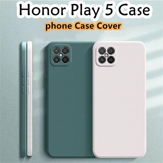 For Honor Play 5 Cover Drop and wear resistant Silicone Full Case Classic Simple Solid Color Phone Case Cover