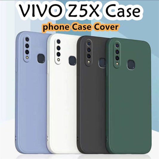 For VIVO Z5X Cover Drop and wear resistant Silicone Full Case Classic Simple Solid Color Phone Case Cover