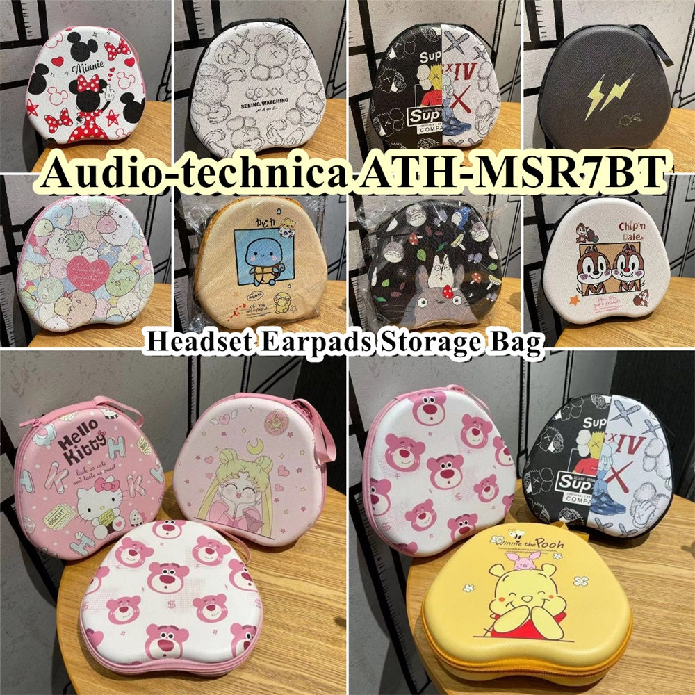 For Audio-technica ATH-MSR7BT Headphone Case Cartoon Creative Patterns Headset Earpads Storage Bag Casing Box