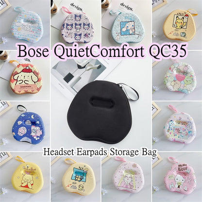 For Bose QuietComfort QC35 Headphone Case Cartoon Creative Patterns Headset Earpads Storage Bag Casing Box