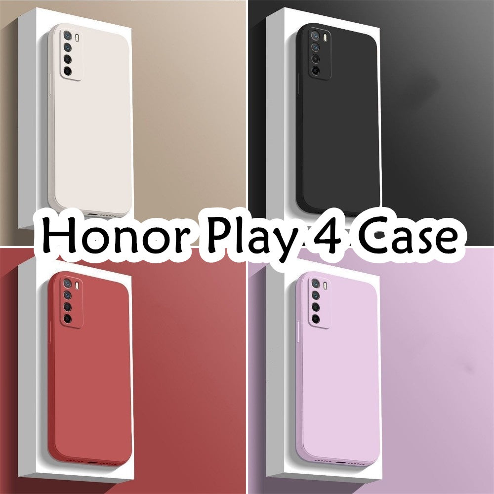 For Honor Play 4 Cover Drop and wear resistant Silicone Full Case Classic Simple Solid Color Phone Case Cover