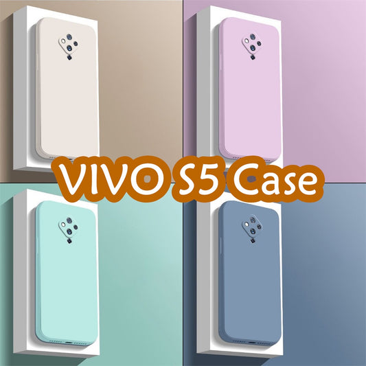 For VIVO S5 Cover Drop and wear resistant Silicone Full Case Classic Simple Solid Color Phone Case Cover