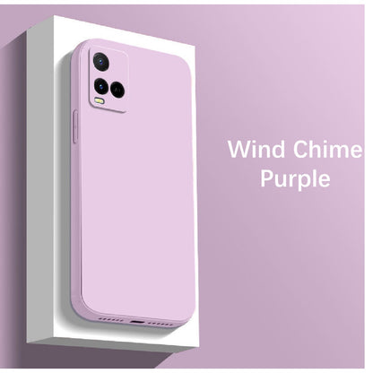 For VIVO Y21 2021 Cover Drop and wear resistant Silicone Full Case Classic Simple Solid Color Phone Case Cover