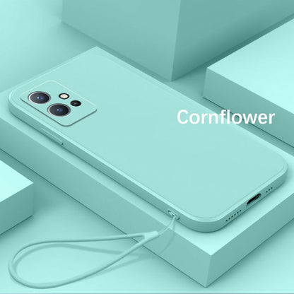 For VIVO Y75 5G Cover Drop and wear resistant Silicone Full Case Classic Simple Solid Color Phone Case Cover