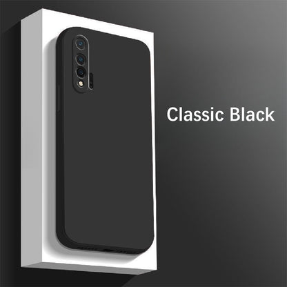 For Huawei Nova 6 4G Cover Drop and wear resistant Silicone Full Case Classic Simple Solid Color Phone Case Cover