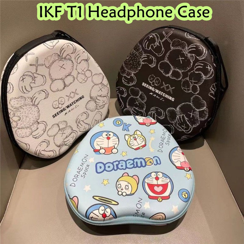 For IKF T1 Headphone Case Cartoon Creative Patterns Headset Earpads Storage Bag Casing Box