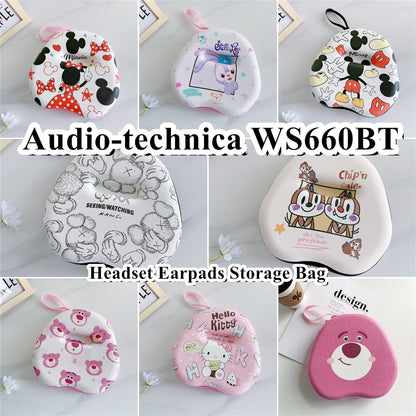 For Audio-technica WS660BT Headphone Case Cartoon Creative Patterns Headset Earpads Storage Bag Casing Box