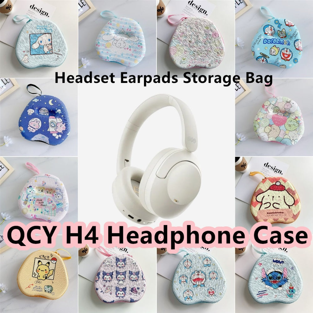 For QCY H4 Headphone Case Cartoon Creative Patterns Headset Earpads Storage Bag Casing Box