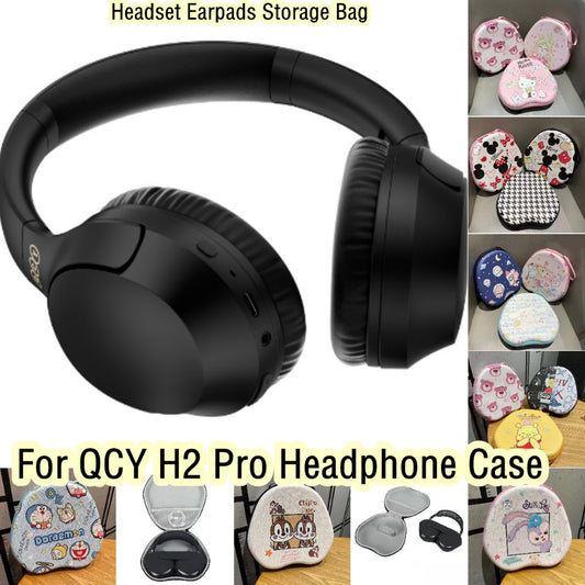 For QCY H2 Pro Headphone Case Cartoon Creative Patterns Headset Earpads Storage Bag Casing Box