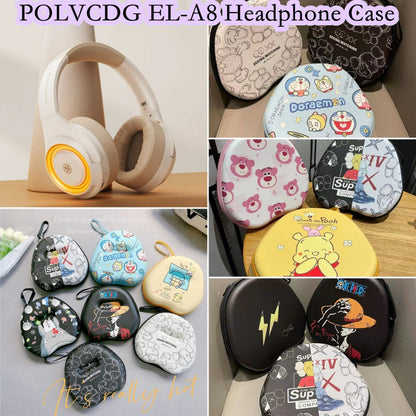 For POLVCDG EL-A8 Headphone Case Cartoon Creative Patterns Headset Earpads Storage Bag Casing Box