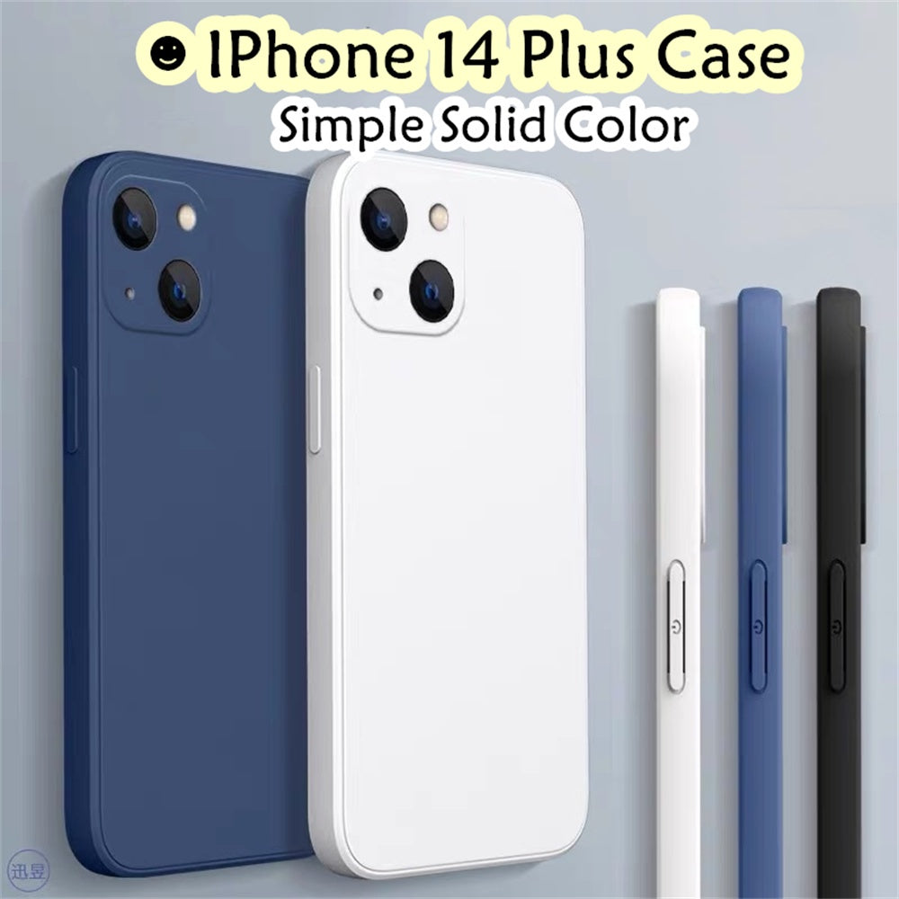 For IPhone 14 Plus Cover Drop and wear resistant Silicone Full Case Classic Simple Solid Color Phone Case Cover