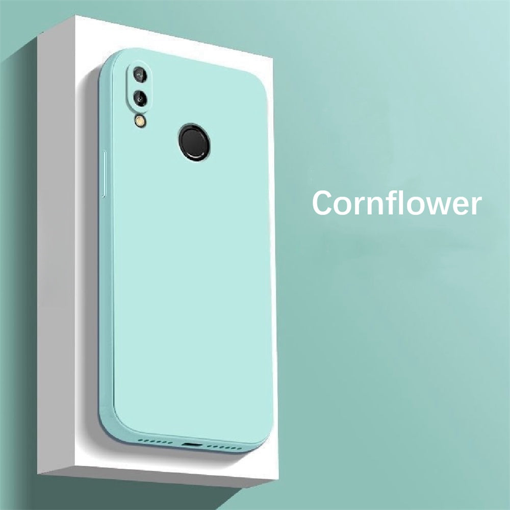 For Huawei Y9 2019 Cover Drop and wear resistant Silicone Full Case Classic Simple Solid Color Phone Case Cover