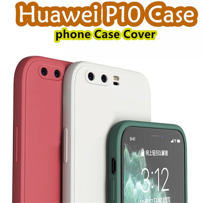 For Huawei P10 Cover Drop and wear resistant Silicone Full Case Classic Simple Solid Color Phone Case Cover