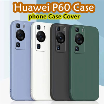 For Huawei P60 Cover Drop and wear resistant Silicone Full Case Classic Simple Solid Color Phone Case Cover