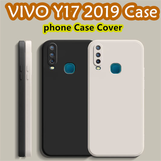 For VIVO Y17 2019 Cover Drop and wear resistant Silicone Full Case Classic Simple Solid Color Phone Case Cover