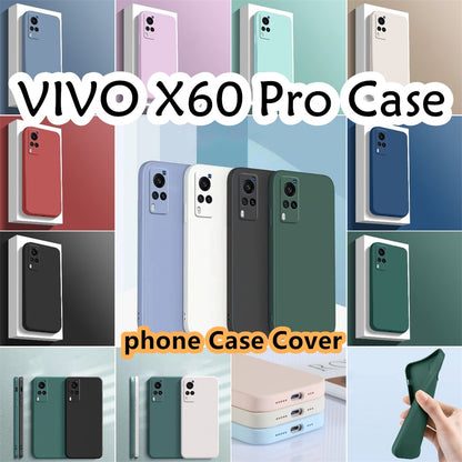 For VIVO X60 Pro Cover Drop and wear resistant Silicone Full Case Classic Simple Solid Color Phone Case Cover