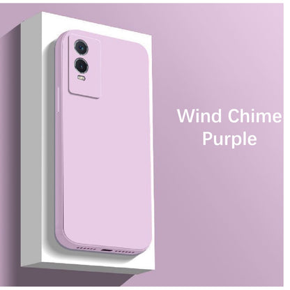 For VIVO Y76S Cover Drop and wear resistant Silicone Full Case Classic Simple Solid Color Phone Case Cover