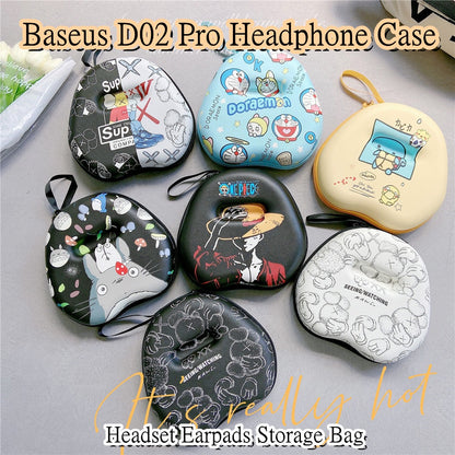 For Baseus D02 Pro Headphone Case Cartoon Creative Patterns Headset Earpads Storage Bag Casing Box