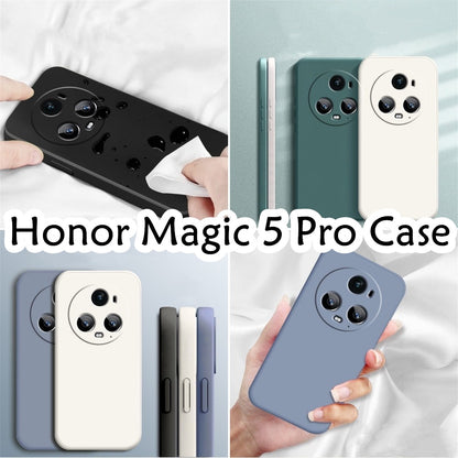 For Honor Magic 5 Pro Cover Drop and wear resistant Silicone Full Case Classic Simple Solid Color Phone Case Cover