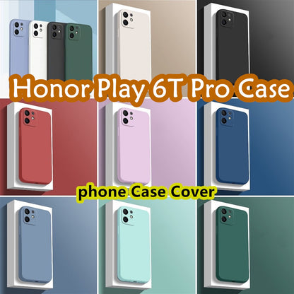 For Honor Play 6T Pro Cover Drop and wear resistant Silicone Full Case Classic Simple Solid Color Phone Case Cover