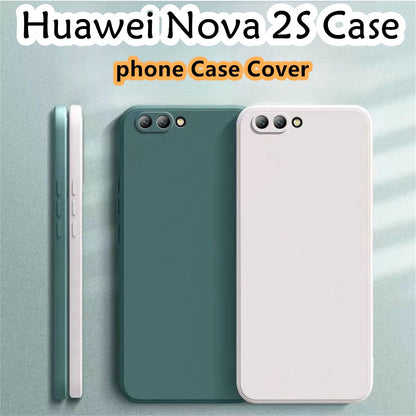For Huawei Nova 2S Cover Drop and wear resistant Silicone Full Case Classic Simple Solid Color Phone Case Cover