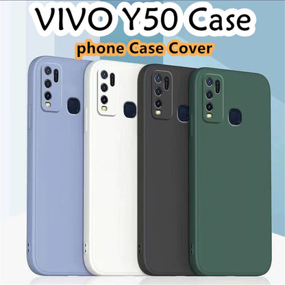 For VIVO Y50 Cover Drop and wear resistant Silicone Full Case Classic Simple Solid Color Phone Case Cover