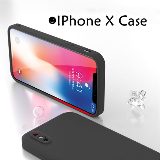 For IPhone X Cover Drop and wear resistant Silicone Full Case Classic Simple Solid Color Phone Case Cover