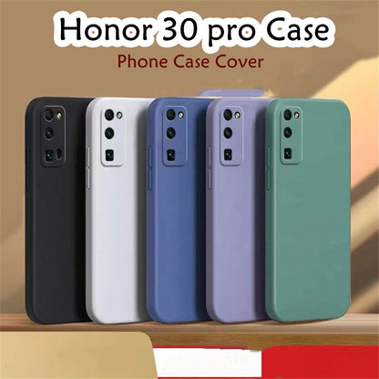 For Honor 30 Pro Cover Drop and wear resistant Silicone Full Case Classic Simple Solid Color Phone Case Cover