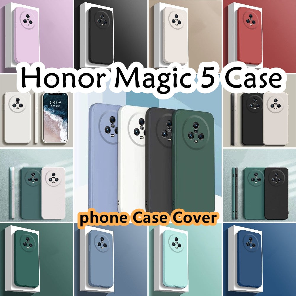 For Honor Magic 5 Cover Drop and wear resistant Silicone Full Case Classic Simple Solid Color Phone Case Cover