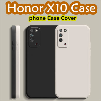 For Honor X10 Cover Drop and wear resistant Silicone Full Case Classic Simple Solid Color Phone Case Cover