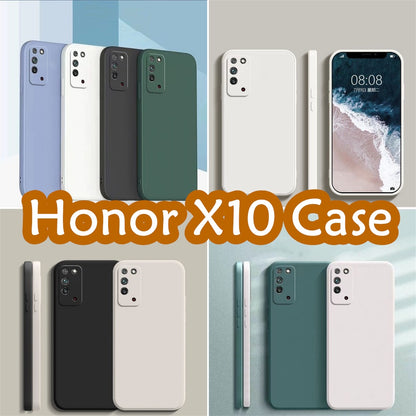 For Honor X10 Cover Drop and wear resistant Silicone Full Case Classic Simple Solid Color Phone Case Cover