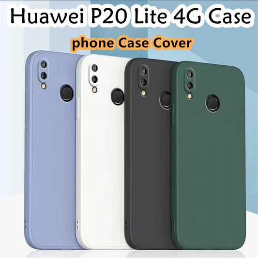 For Huawei P20 Lite 4G Cover Drop and wear resistant Silicone Full Case Classic Simple Solid Color Phone Case Cover