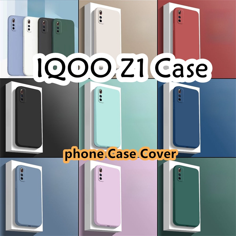 For IQOO Z1 Cover Drop and wear resistant Silicone Full Case Classic Simple Solid Color Phone Case Cover