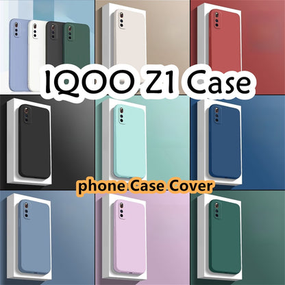 For IQOO Z1 Cover Drop and wear resistant Silicone Full Case Classic Simple Solid Color Phone Case Cover