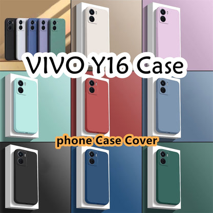 For VIVO Y16 Cover Drop and wear resistant Silicone Full Case Classic Simple Solid Color Phone Case Cover