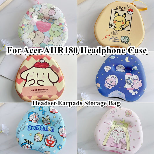 For Acer AHR180 Headphone Case Cartoon Creative Patterns Headset Earpads Storage Bag Casing Box