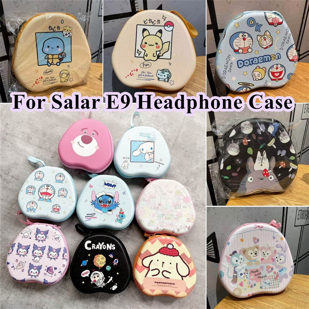 For Salar E9 Headphone Case Cartoon Creative Patterns Headset Earpads Storage Bag Casing Box