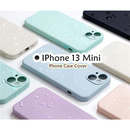 For IPhone 13 Mini Cover Drop and wear resistant Silicone Full Case Classic Simple Solid Color Phone Case Cover