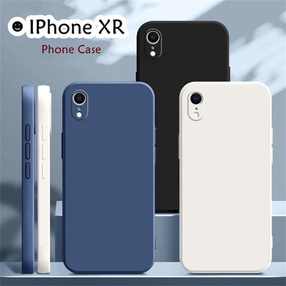 For IPhone XR Cover Drop and wear resistant Silicone Full Case Classic Simple Solid Color Phone Case Cover
