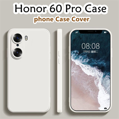 For Honor 60 Pro Cover Drop and wear resistant Silicone Full Case Classic Simple Solid Color Phone Case Cover
